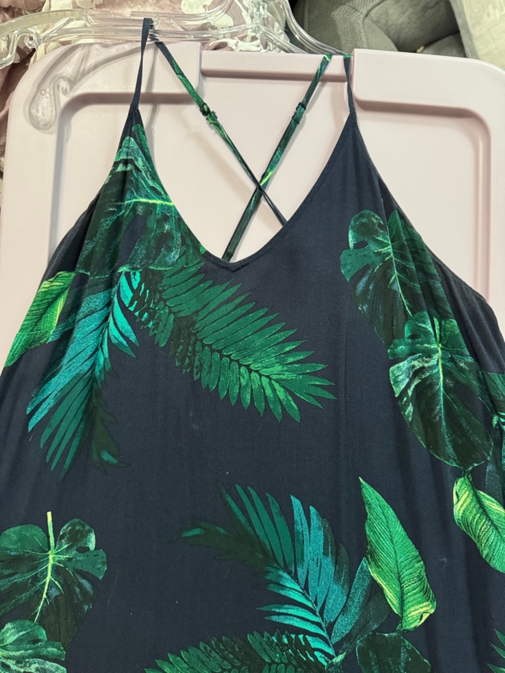 Old Navy Navy Maxi Skirt with Green Tropical Print - Picture 6 of 6